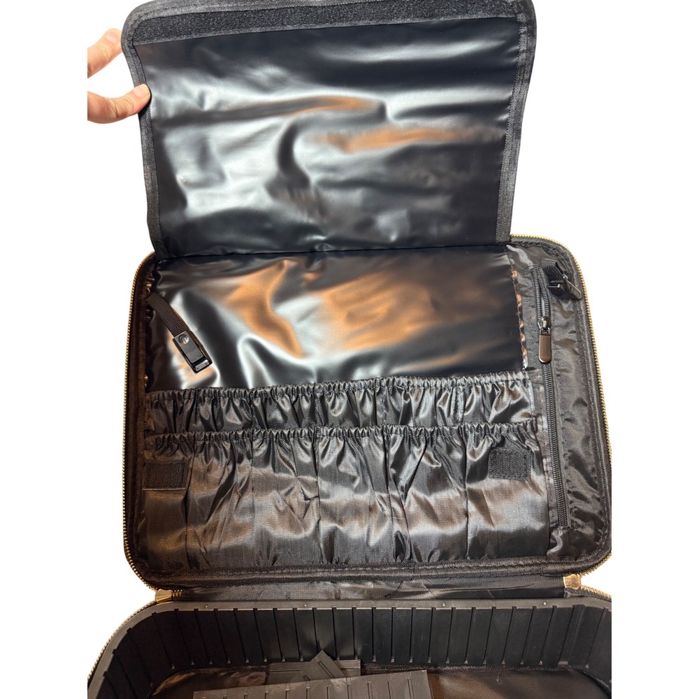 Professional Black Makeup Train Case Organizer Wi… - image 5